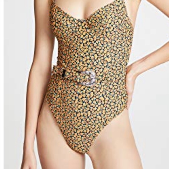 Onia Women's x WeWoreWhat Danielle Swimsuit, Sunflower Ditsy